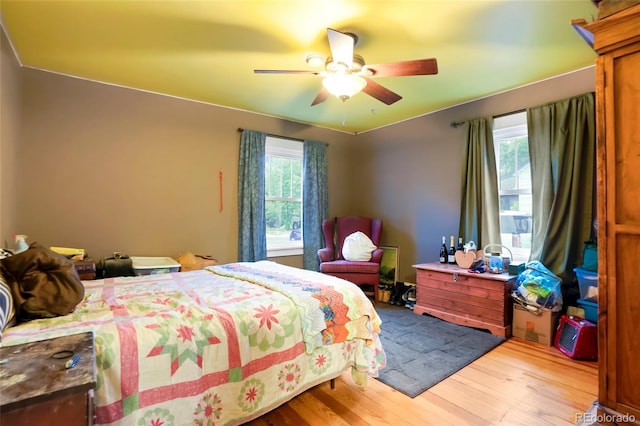4210 S Fox St, Englewood, CO 80110 - bedroom featuring wood finished floors and ceiling fan