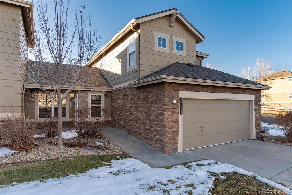 view of front of house with a garage