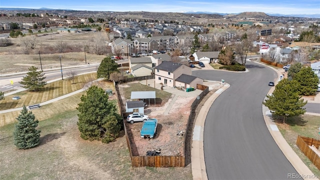 1206 Baldwin Park Cir, Castle Rock, CO 80104 - aerial perspective of suburban area with a mountainous background