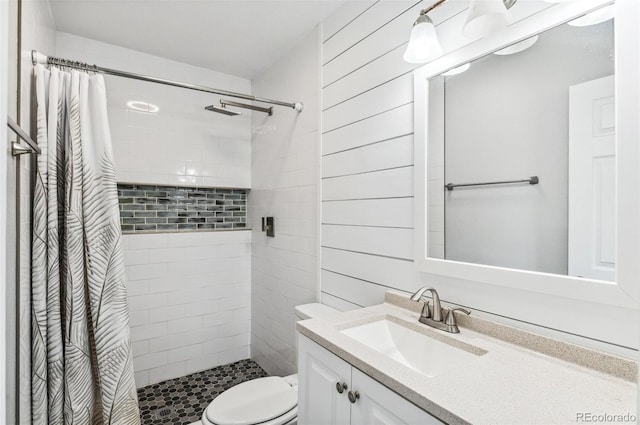 1206 Baldwin Park Cir, Castle Rock, CO 80104 - bathroom with toilet, vanity, and a tile shower