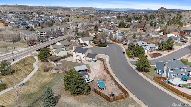 1206 Baldwin Park Cir, Castle Rock, CO 80104 - aerial view of residential area with mountains