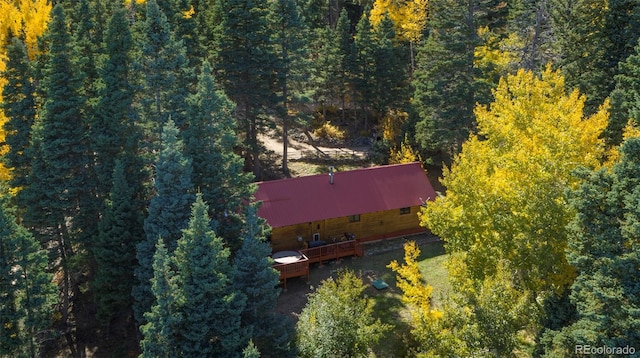 4745 Forest Ln, Howard, CO 81233 - view from above of property featuring a forest