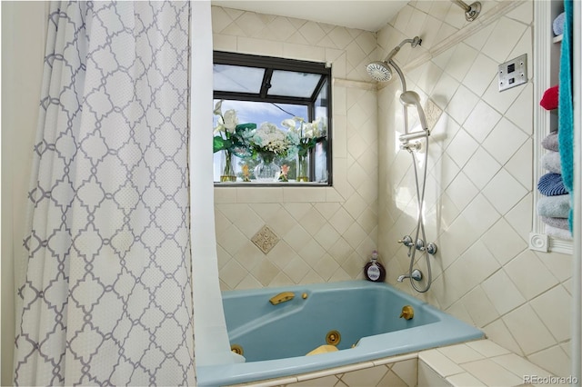 bathroom with shower / bath combo