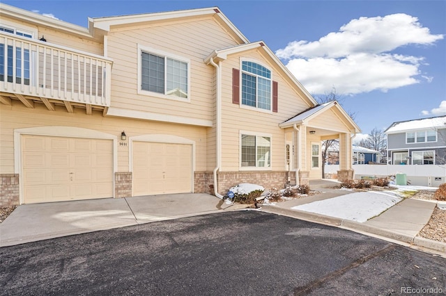 view of property featuring a garage