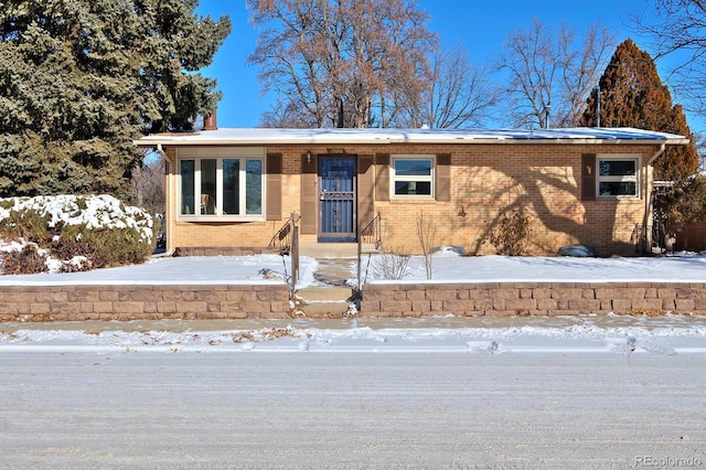 view of single story home