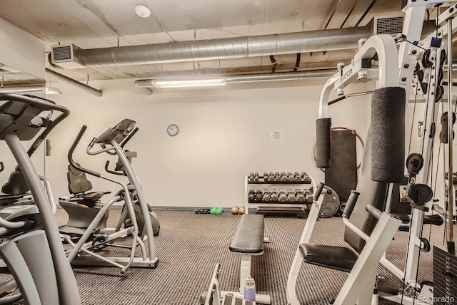 1499 Blake St Unit 1A & 1B, Denver, CO 80202 - exercise room with carpet flooring