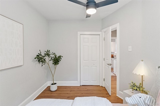 3976 S Washington St, Englewood, CO 80113 - living area featuring wood finished floors and a ceiling fan