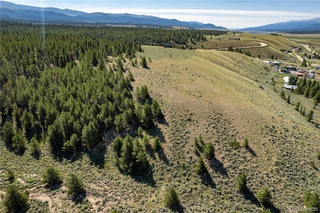 bird's eye view featuring a mountain view