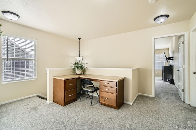 view of carpeted office