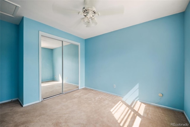 6411 W 82nd Dr, Arvada, CO 80003 - unfurnished bedroom featuring carpet floors, a closet, and a ceiling fan