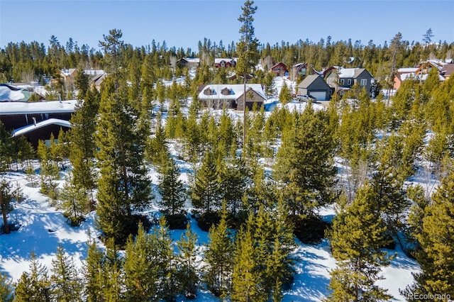 view of snowy aerial view