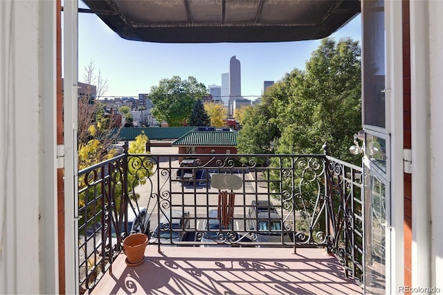 balcony with a city view