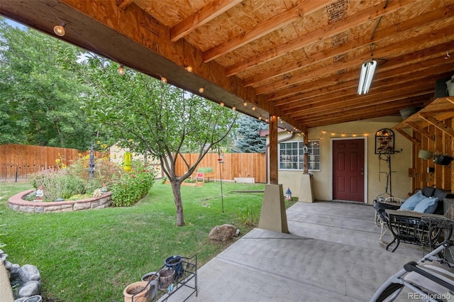 view of patio with a fenced backyard