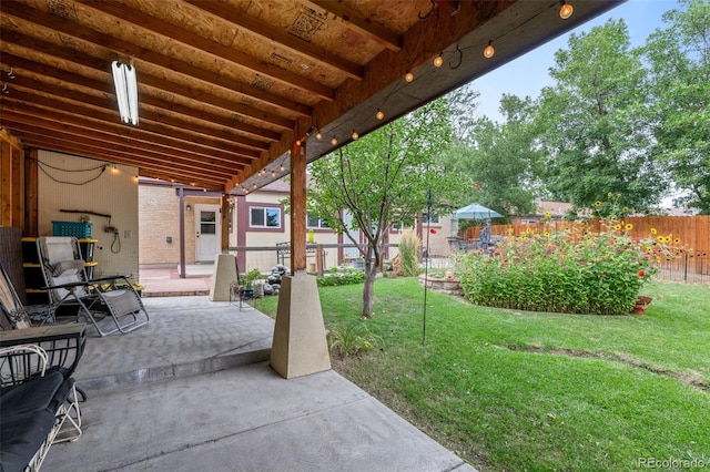 view of patio featuring a fenced backyard