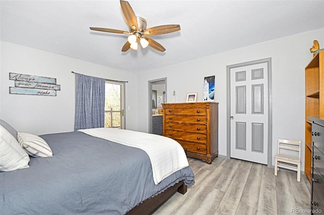 1673 Woodmoor Dr, Monument, CO 80132 - bedroom featuring light wood-style floors and a ceiling fan