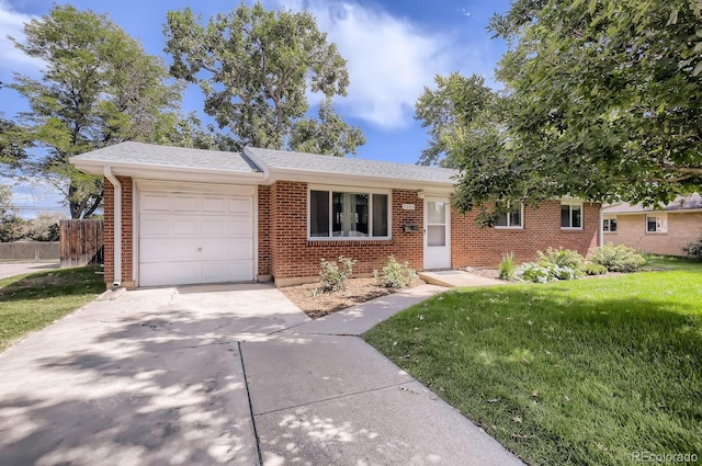 3205 Moorhead Ave, Boulder, CO 80305 - ranch-style house with concrete driveway, an attached garage, and brick siding