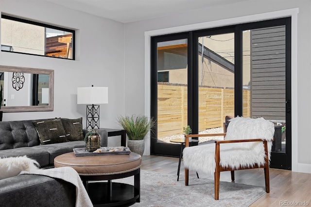 living room featuring light hardwood / wood-style floors