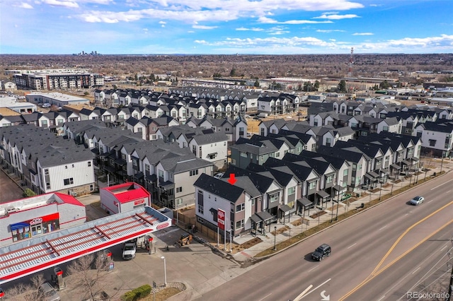 drone / aerial view featuring a residential view