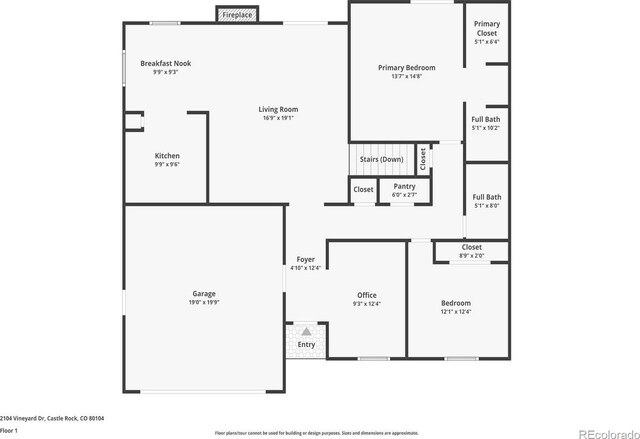 2104 Vineyard Dr, Castle Rock, CO 80104 - view of floor plan / room layout