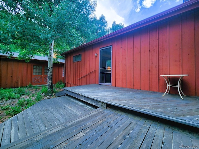 808 Rose St, Georgetown, CO 80444 - wooden deck with an outdoor structure
