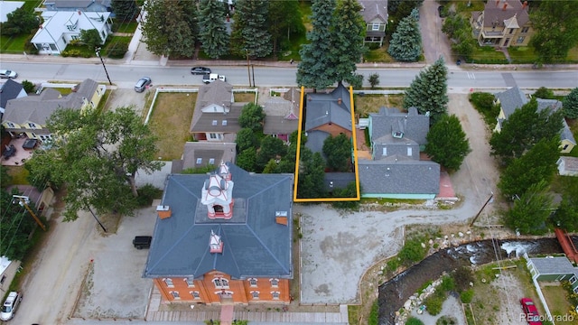 808 Rose St, Georgetown, CO 80444 - aerial view of residential area with property boundaries highlighted