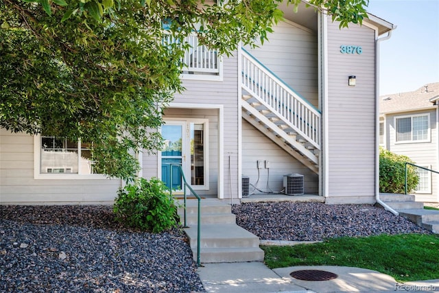 view of front of home with cooling unit