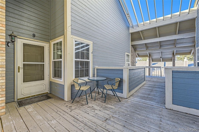 view of wooden deck