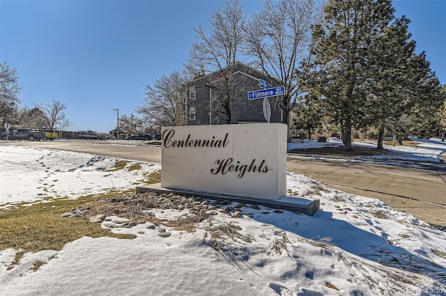 view of community sign