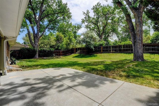 5690 E Cornell Ave, Denver, CO 80222 - fenced backyard featuring a patio