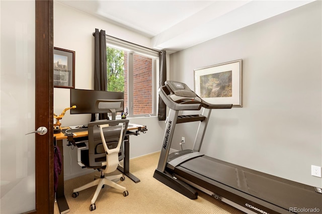 907 E 22nd Ave, Denver, CO 80205 - home office with light colored carpet and baseboards