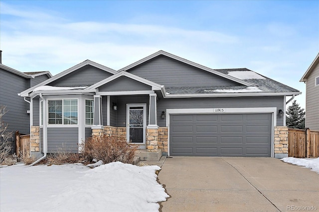 craftsman house with a garage