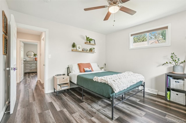 4715 Garland St, Wheat Ridge, CO 80033 - bedroom featuring wood finished floors and a ceiling fan
