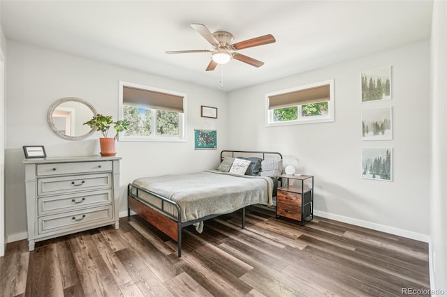 4715 Garland St, Wheat Ridge, CO 80033 - bedroom featuring dark wood-type flooring and a ceiling fan