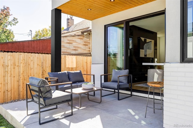 view of patio / terrace with an outdoor living space