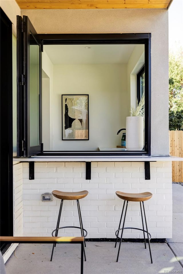 bar with concrete floors