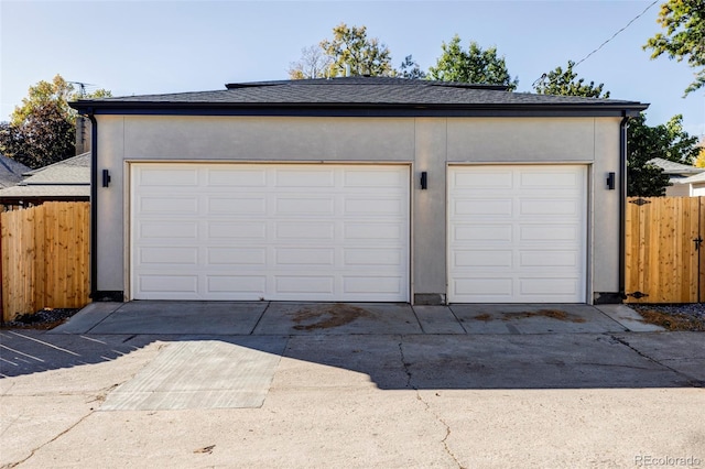 view of garage