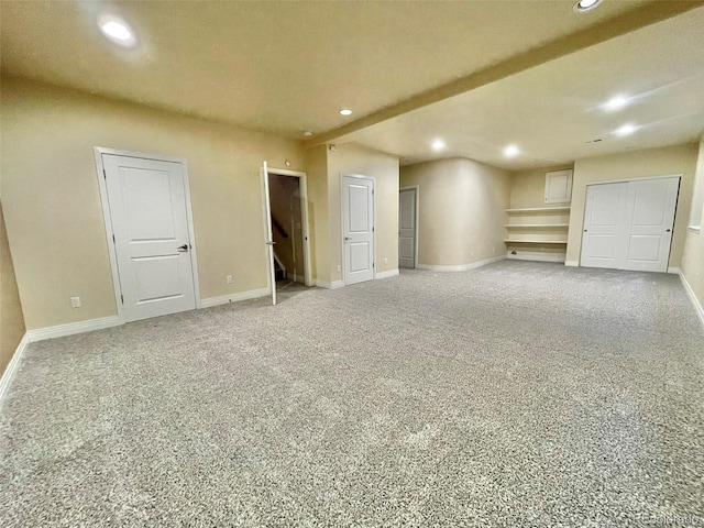 basement featuring carpet