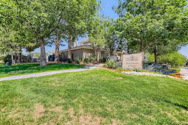 view of front of house with a front lawn