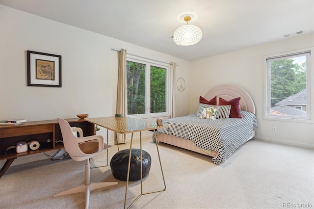 600 Vine St, Denver, CO 80206 - carpeted bedroom with multiple windows and baseboards