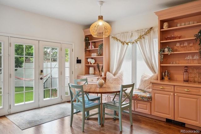 600 Vine St, Denver, CO 80206 - dining space with french doors and wood finished floors