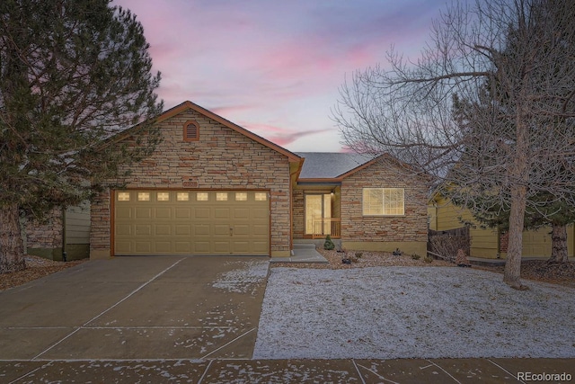 view of front facade featuring a garage