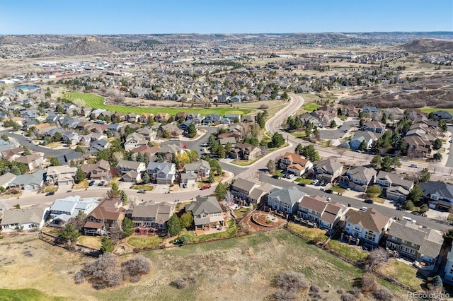 aerial view with a residential view