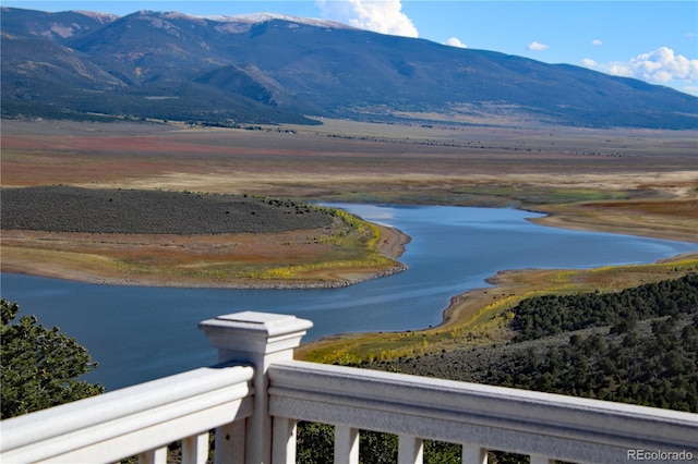 property view of mountains featuring a water view