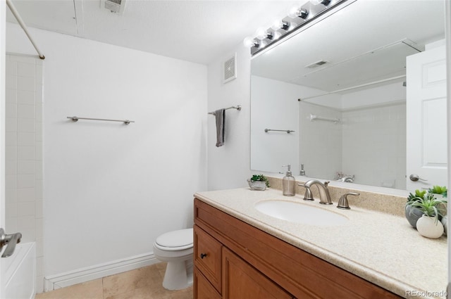 2154 Concord Ln, Superior, CO 80027 - full bath featuring vanity, toilet, shower / washtub combination, tile patterned floors, and baseboards