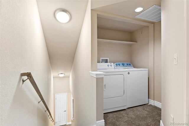 2154 Concord Ln, Superior, CO 80027 - washroom with washer and clothes dryer, baseboards, and carpet floors