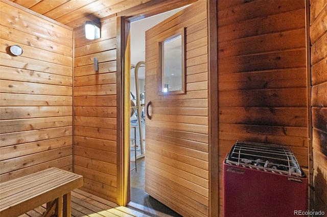 2154 Concord Ln, Superior, CO 80027 - sauna featuring wood ceiling, wooden walls, and wood finished floors