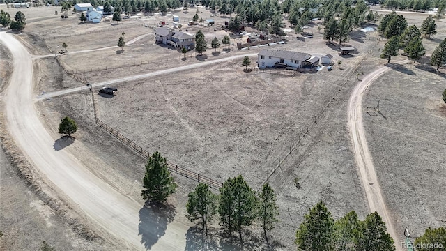 aerial view with a rural view