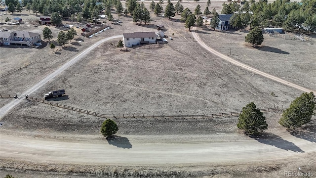 bird's eye view featuring a rural view