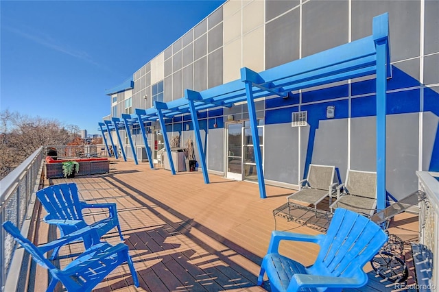 deck featuring a pergola