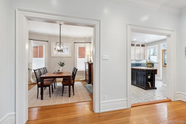 dining area featuring hardwood / wood-style flooring